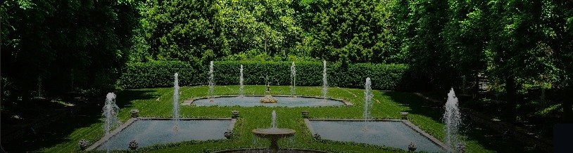 European-styled fountain garden