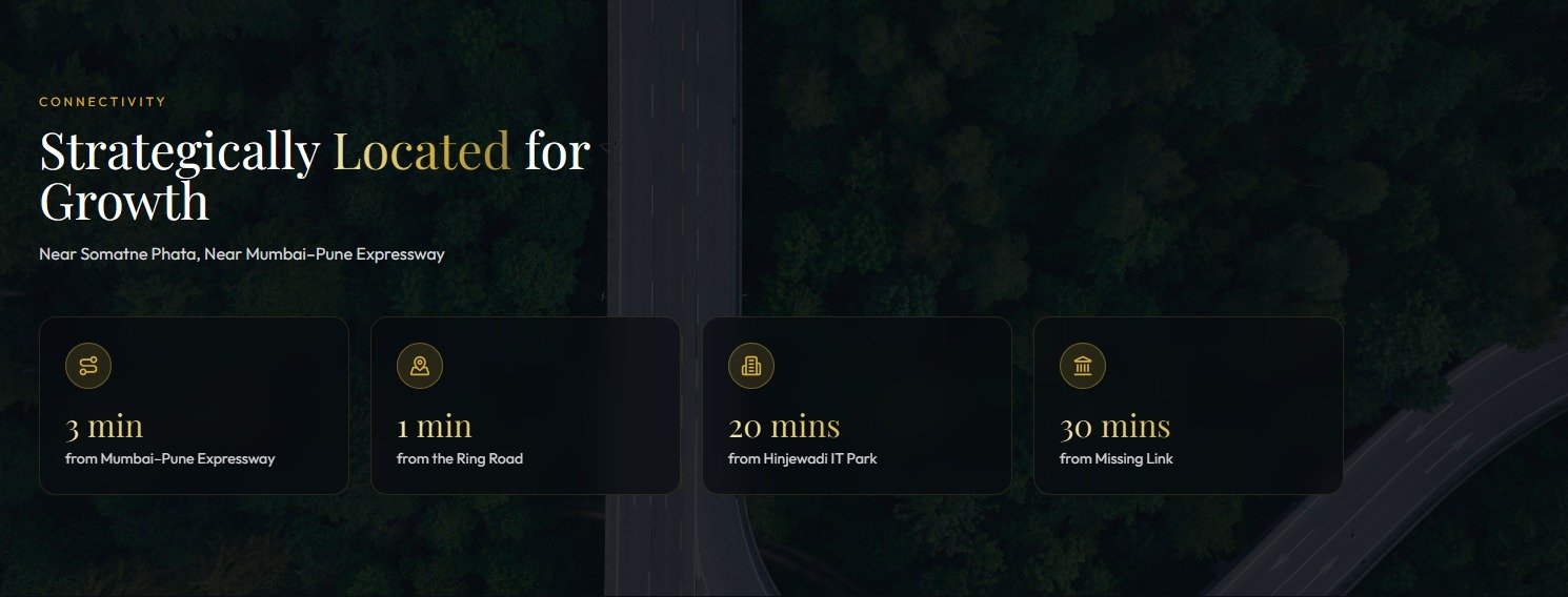 Strategic location near Mumbai–Pune Expressway